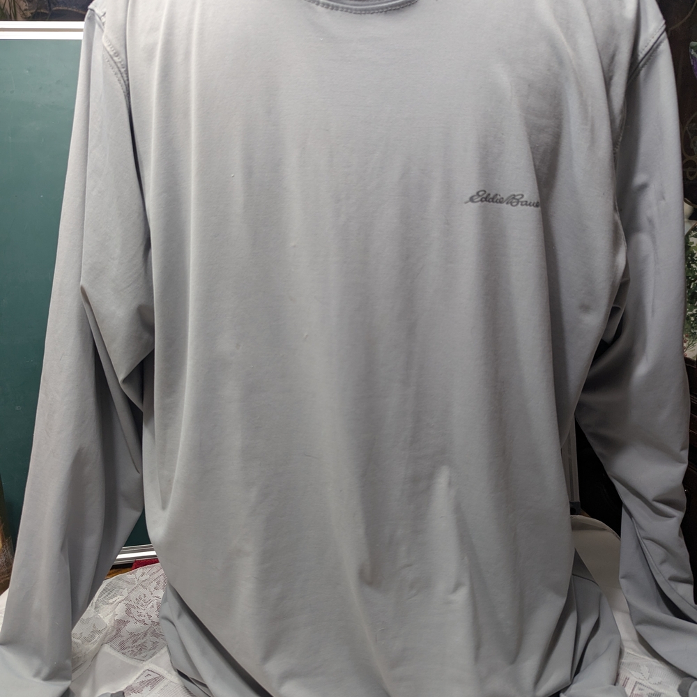 Eddie Bauer Men's Long Sleeve Light Gray Tee